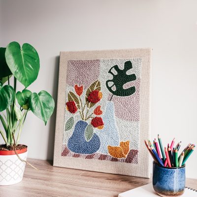 Obraz tekstylny "Dwa wazony"