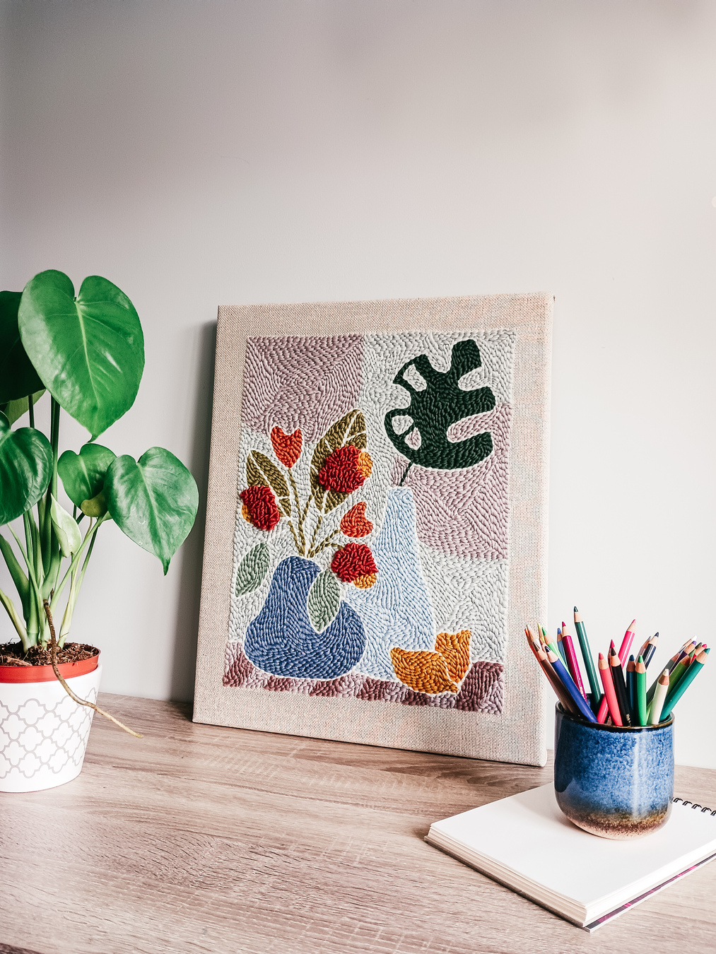 Obraz tekstylny "Dwa wazony"