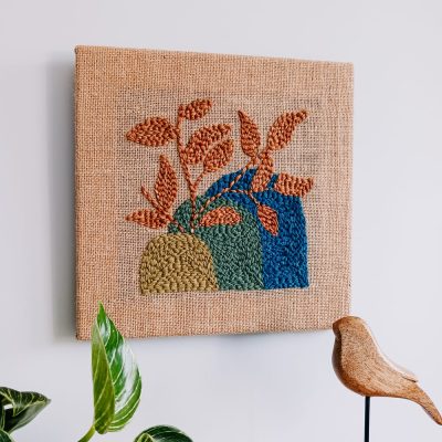 Obraz punch needle "Złote liście"