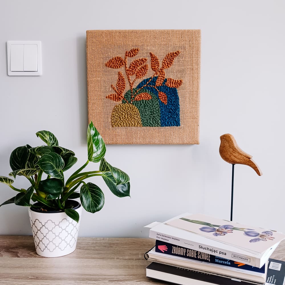 Obraz punch needle "Złote liście" - obrazek 2