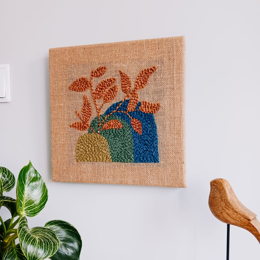 Obraz punch needle "Złote liście" - obrazek 3