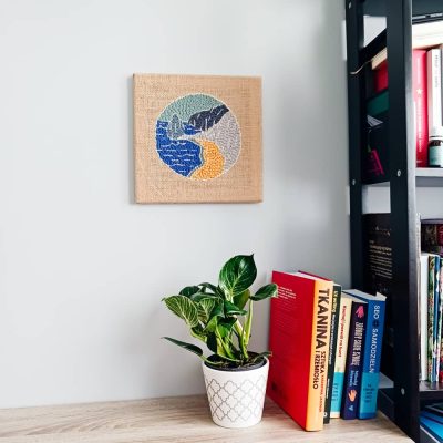 Obrazek tekstylny punch needle "Klif"