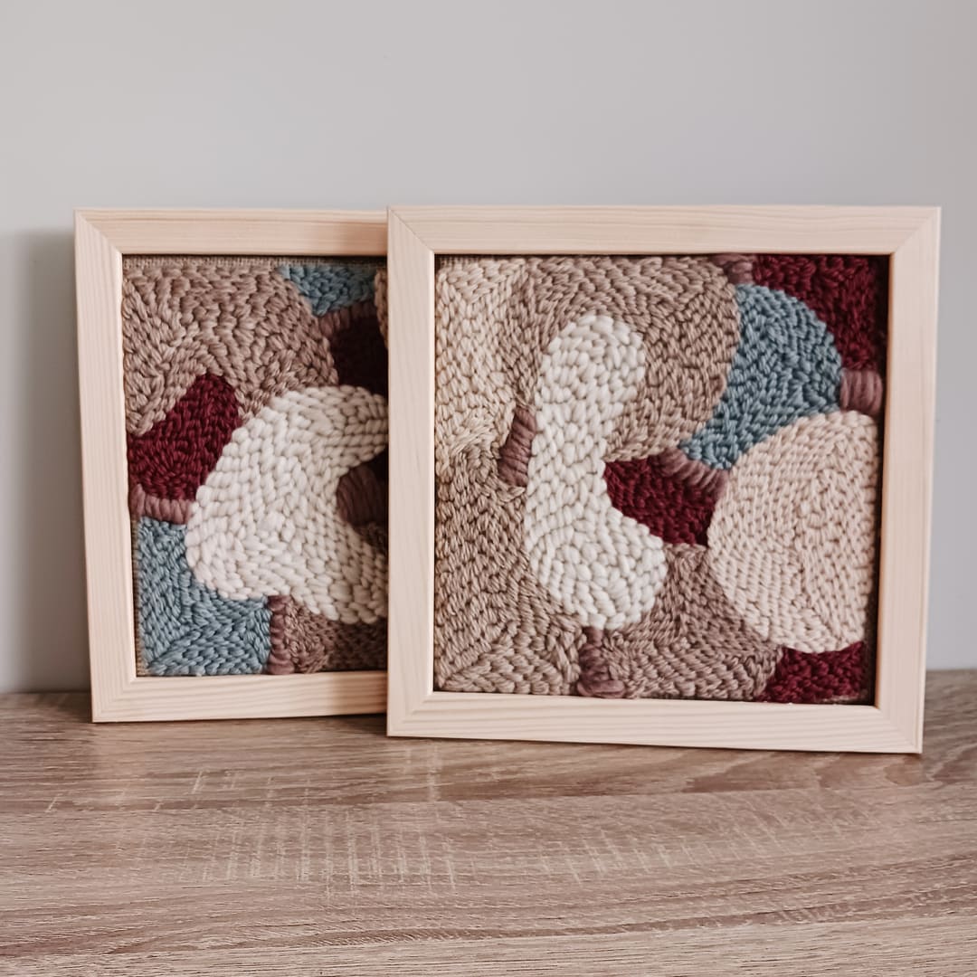 Zestaw dwóch obrazków punch needle "Dwa światy" - obrazek 2