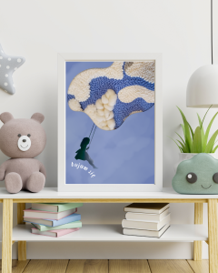 wizualizacja plakatu w pokoju dziecięcym